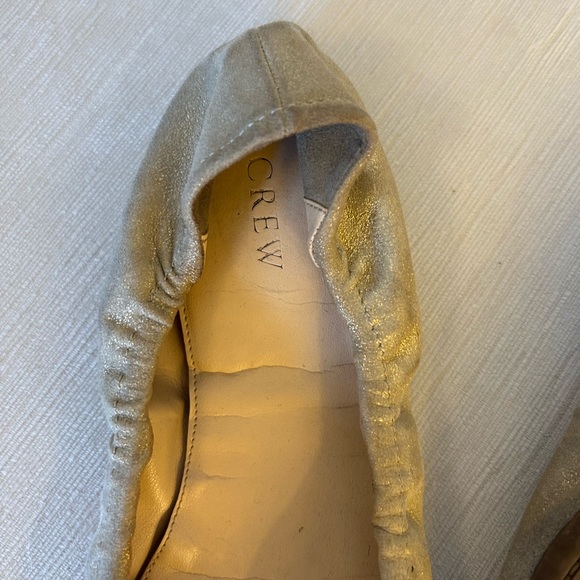 🩰 JCREW Ballet Flats Italian Leather Gold Sz 9 - Picture 4 of 4